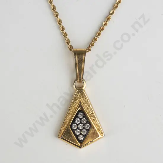 chain and drop pendant - 14ct chain and catch (3.6gm)