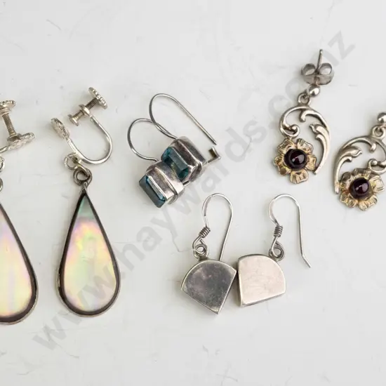 4 pairs  of asstd earring all stamped 925