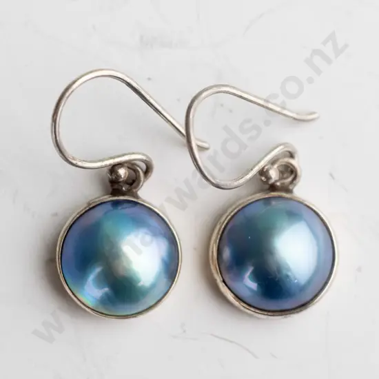 pair of  blue stone earrings