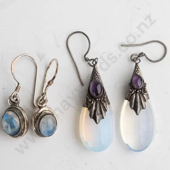 2 pairs of earrings both stamped 925