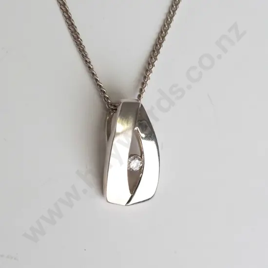 silver & cz necklace chain stamped 925