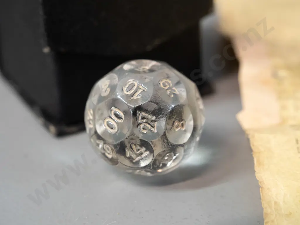 Vintage Czechoslovakian novelty fortune-telling glass crystal ball w/direction sheet & box D-30 [direction sheet Image 1++