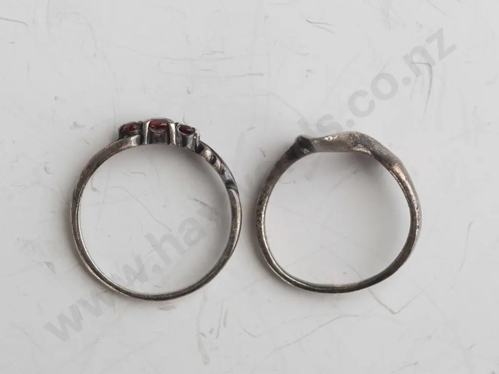 2 silver rings both stamped Image 1++