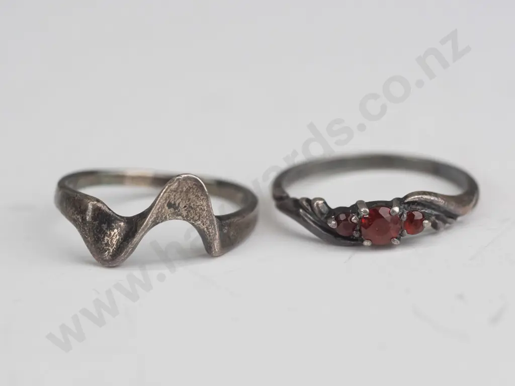 2 silver rings both stamped Image 1++