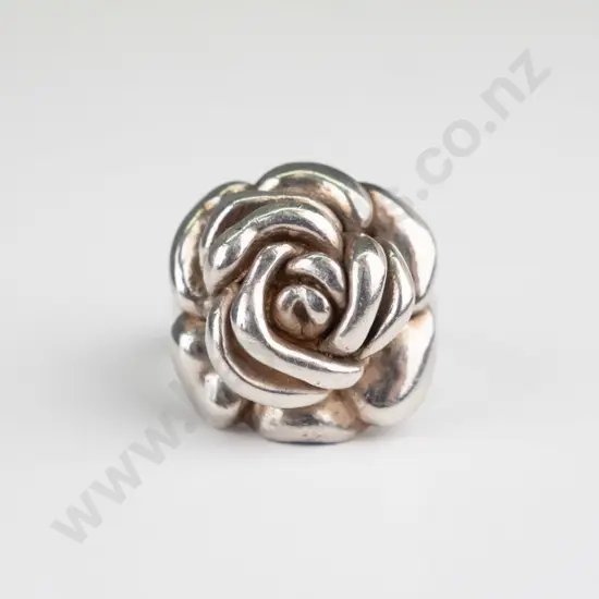 sterling silver large flower ring stamped 925
