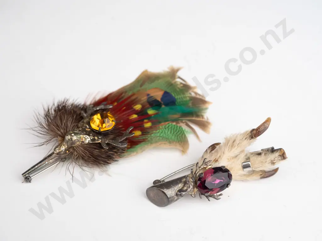 Scottish plume kilt brooch & amethyst claw kilt brooch Image 1++