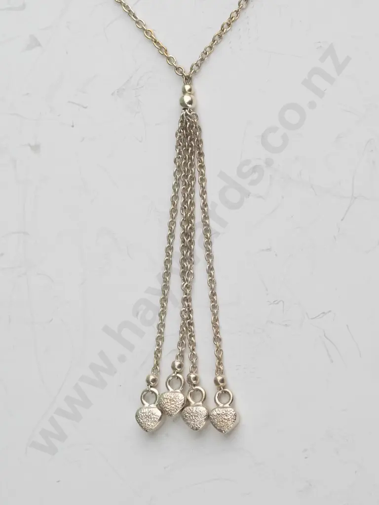 silver drop necklace stamped 925 on clasp Image 1++
