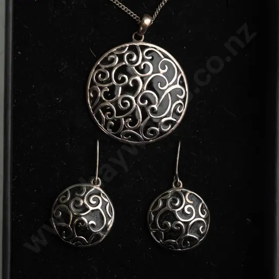 necklace & earring set stamped 925