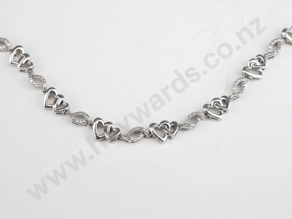 silver heart bracelet stamped 925 Image 1++