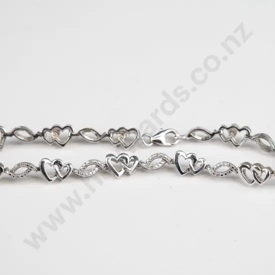 silver heart bracelet stamped 925