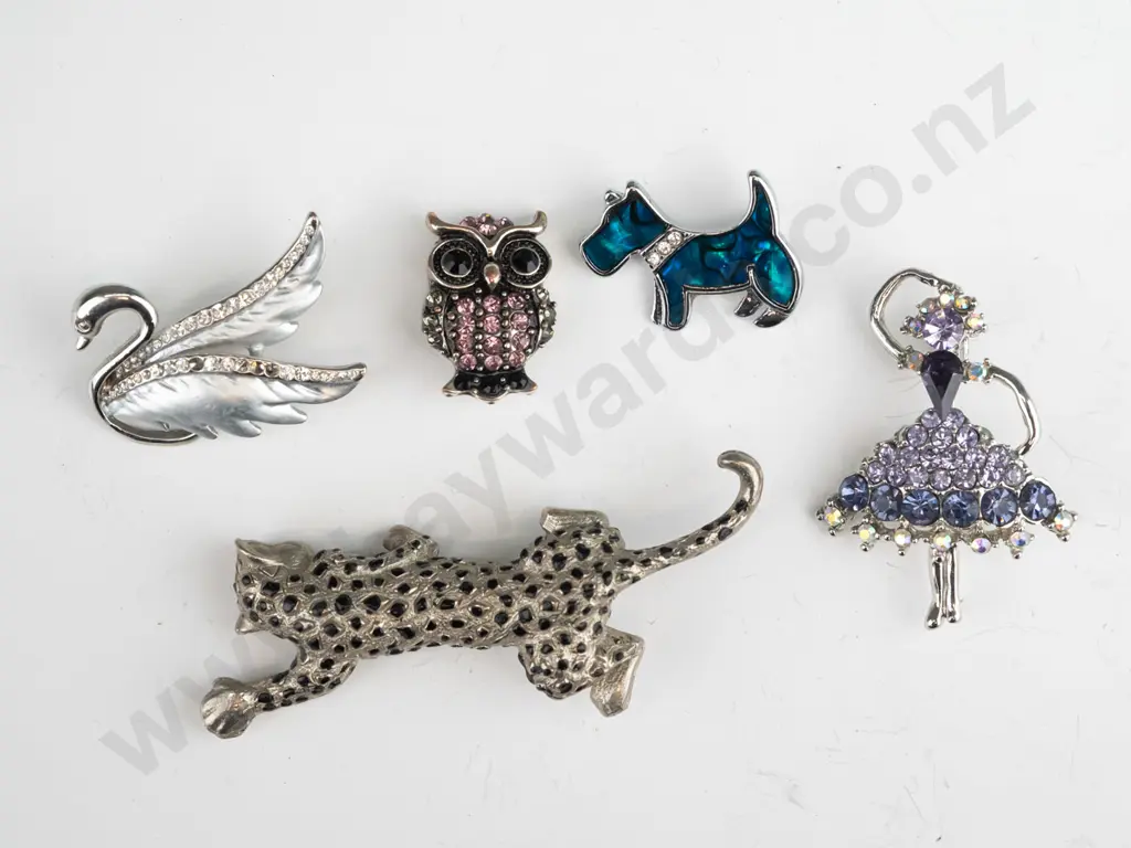 5 costume brooches Image 1++