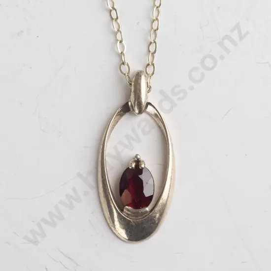 garnet necklace stamped 925