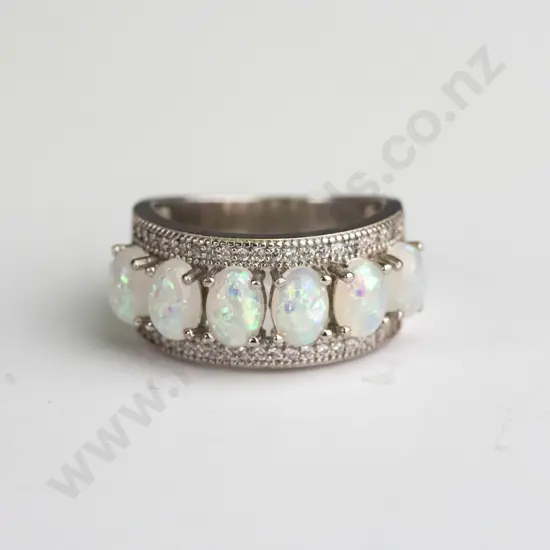 silver opal ring stamped 925