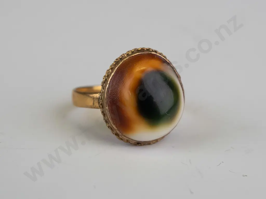 stone ring stamped with head, n, anchor 22 Image 1++