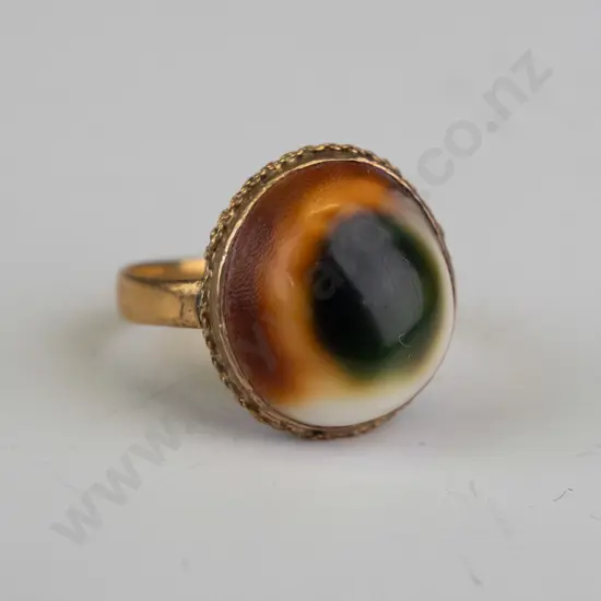 stone ring stamped with head, n, anchor 22
