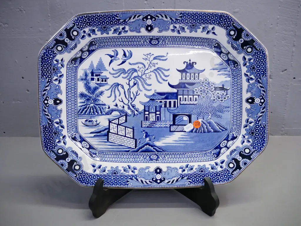 vintage Burleigh Ware Blue Willow Pattern ashet L-400 Image 1++