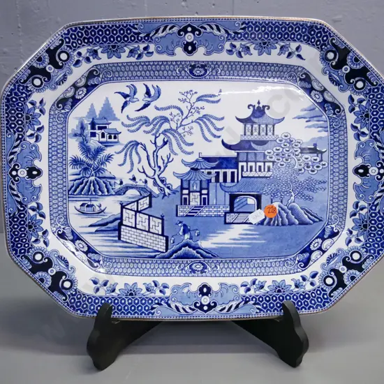 vintage Burleigh Ware Blue Willow Pattern ashet L-400