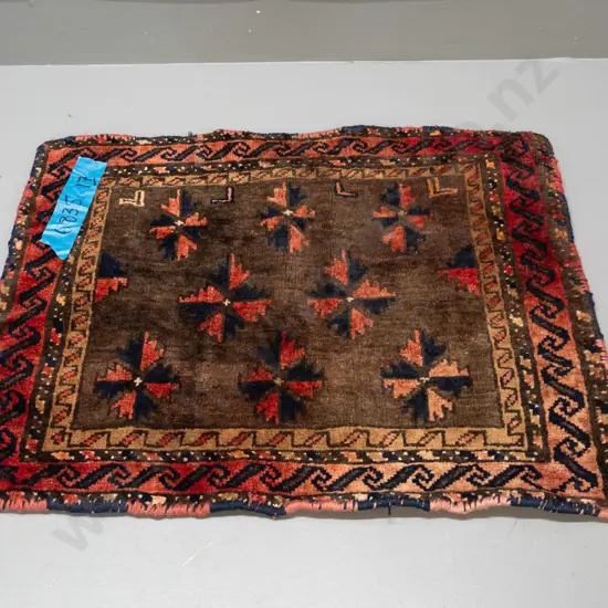 Turkish hand-knotted wool cushion cover - back with zip may have been added to older piece. Some fading 660 x 520