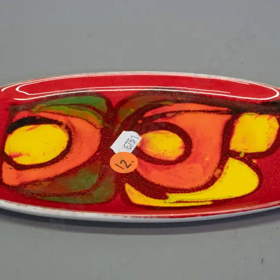 small vintage Poole Delphus pattern rectangular dish L-175 W-105 [some crazing]