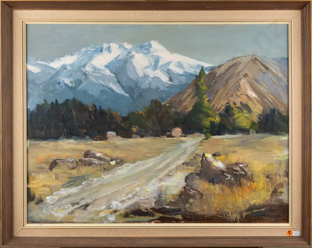 Jack Hammond 1975 -- framed oil on canvasboard "Mt Sutton" H-445 W-585 Image 1++