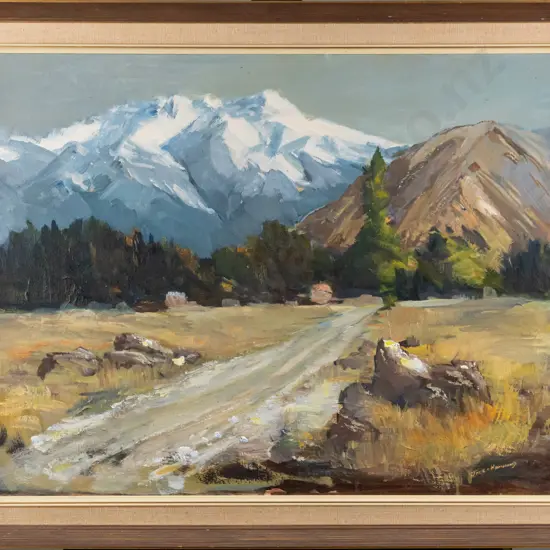 Jack Hammond 1975 -- framed oil on canvasboard "Mt Sutton" H-445 W-585