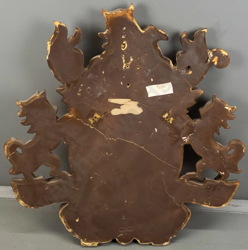 retro faux carved-wood bar sign, The House of Seagram H-860 W-830 [paint loss/chips, ingrained dust, evidence of repair] Image 1++