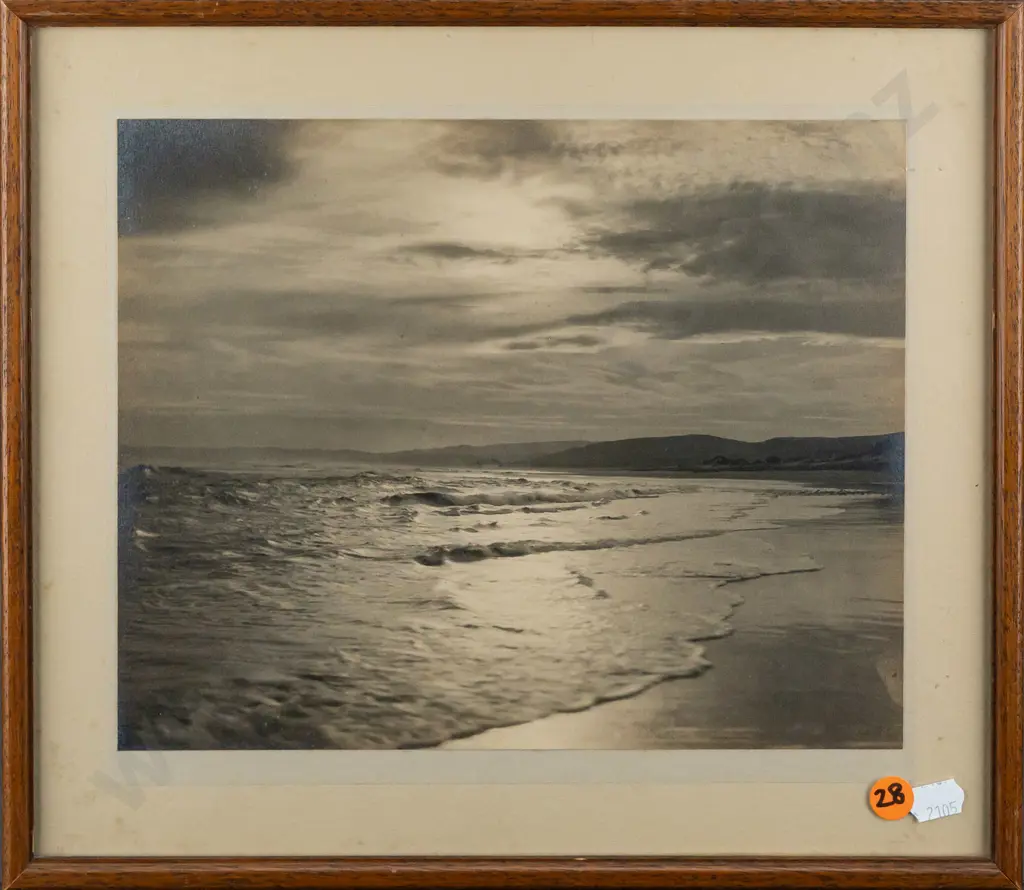 George Chance 1931 -- framed photograph "Looking Towards Taieri Mouth" H-215 W-255 [light foxing] Image 1++