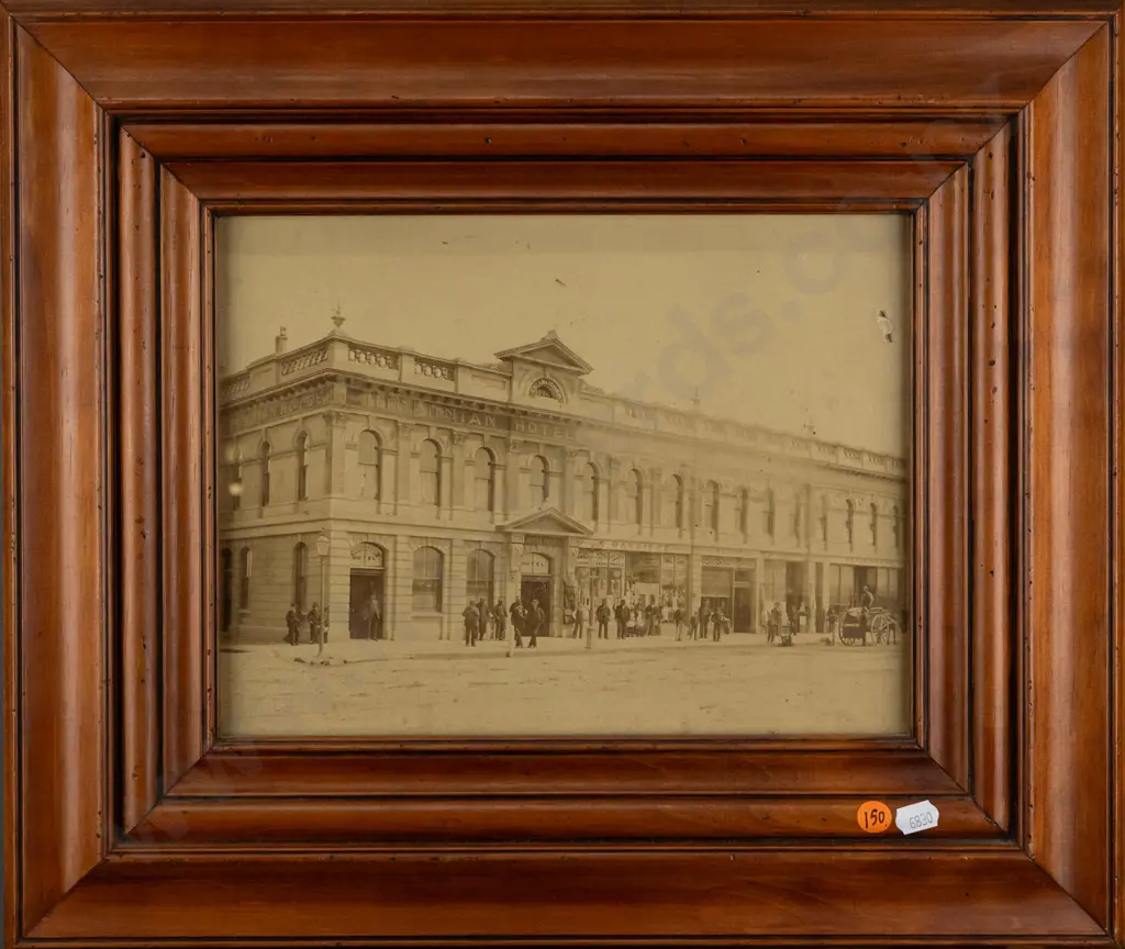 framed vintage photograph - Hibernian Hotel (Invercargill?) Some scratches / dents to surface of print H-215 W-285 Image 1++