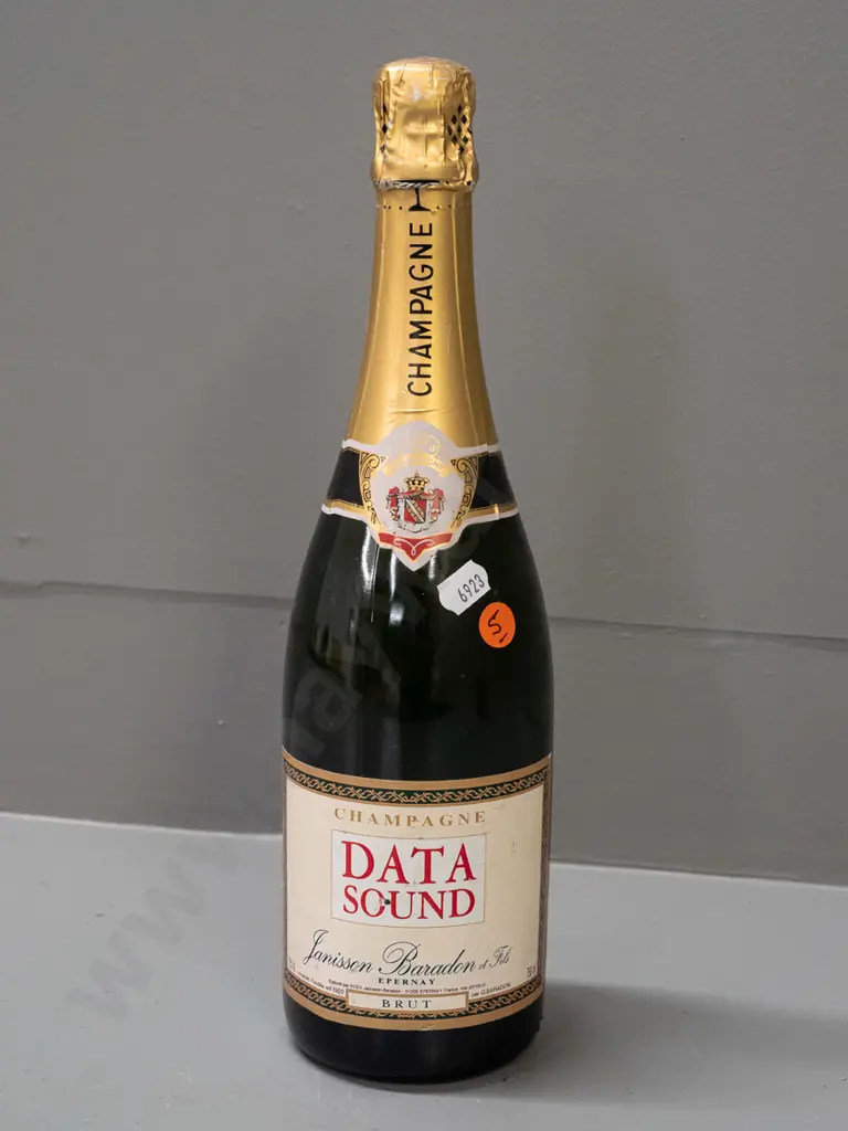 750ml bottle of Janisson-Baradon Epernay champagne - labelled "Data Sound" (special event or private label?) Image 1++