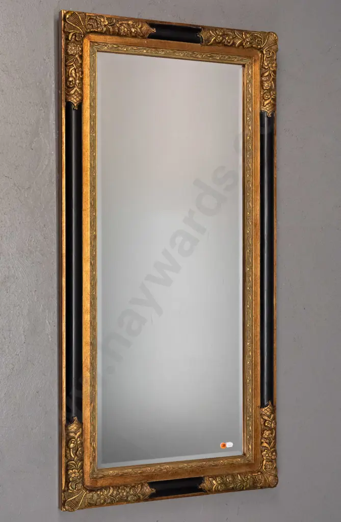 ornate gilt framed bevelled edge wall mirror H1140 W550 Image 1++