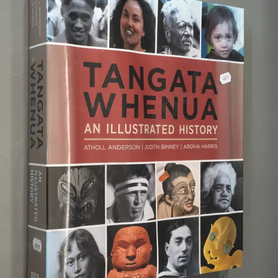 large hard cover book - Tangata Whenua - An Illustrated History pub. Bridget Williams Books - plastic book cover has