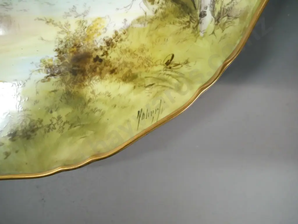 Royal Worcester cabinet plate, Warwick Castle, hand-painted & signed D-275 Image 1++