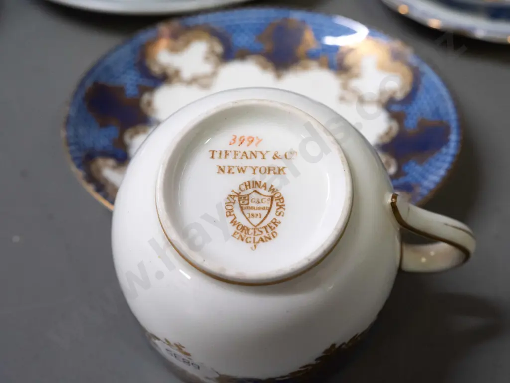 4 vintage trios - Royal Albert Furnivals, Wedgwood, Grafton - a Royal Albert willow sandwich plate, Image 1++