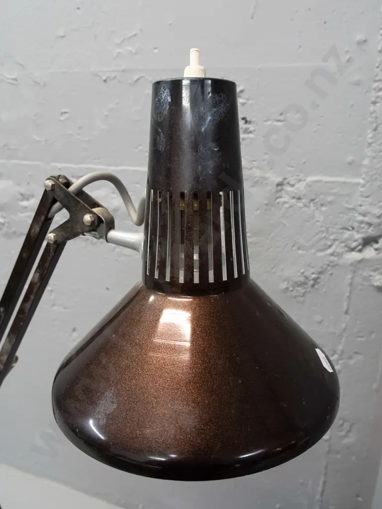 Superlux anglepoise lamp - brown finish, lamp lifts out / not attached to base - some paint flecks and fingerprints Image 1++
