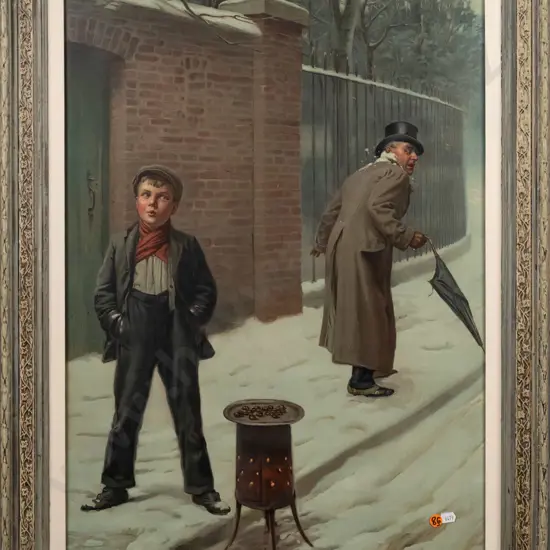 After Harold Hume Pifford -- framed 'Pears Annual' print "The Snowball" H-670 W-460