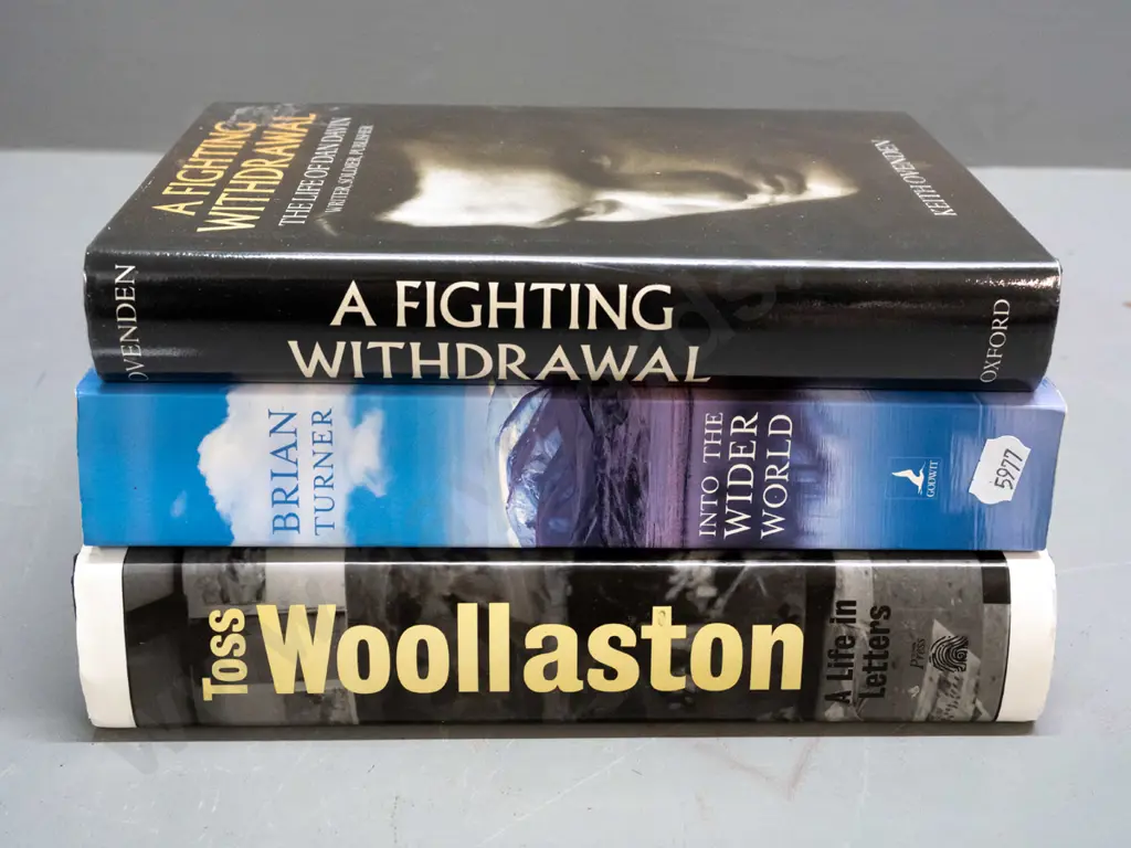 3 NZ literary / art books - Toss Woolaston - A Life in Letters, Brian Turner and Dan Davin, see photos for details. Image 1++