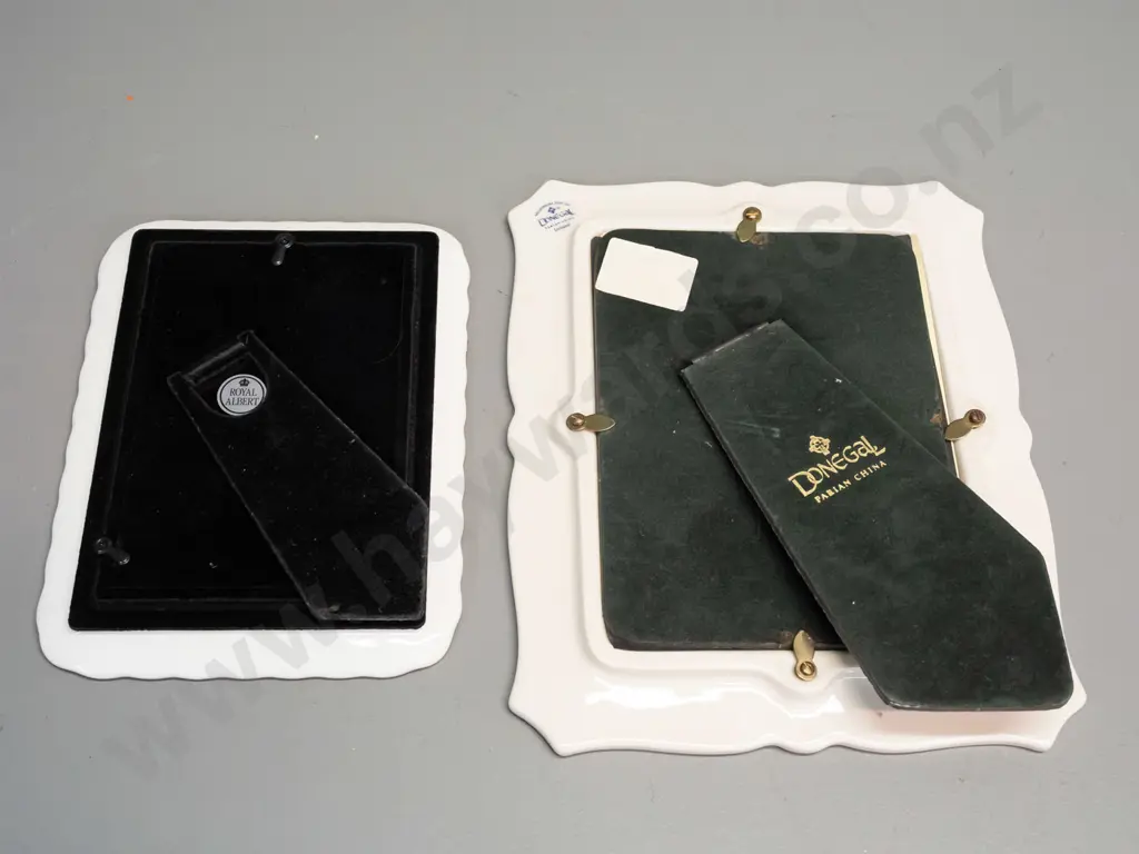 2 porcelain picture frames - Royal Albert roses with gilt edges and larger marked Donegal Ireland H-260 W-220 Image 1++