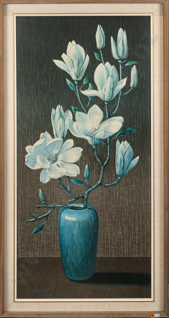 Vladimir Tretchikoff -- framed print, "Pink Magnolias" H-900 W-420 [fading] Image 1++