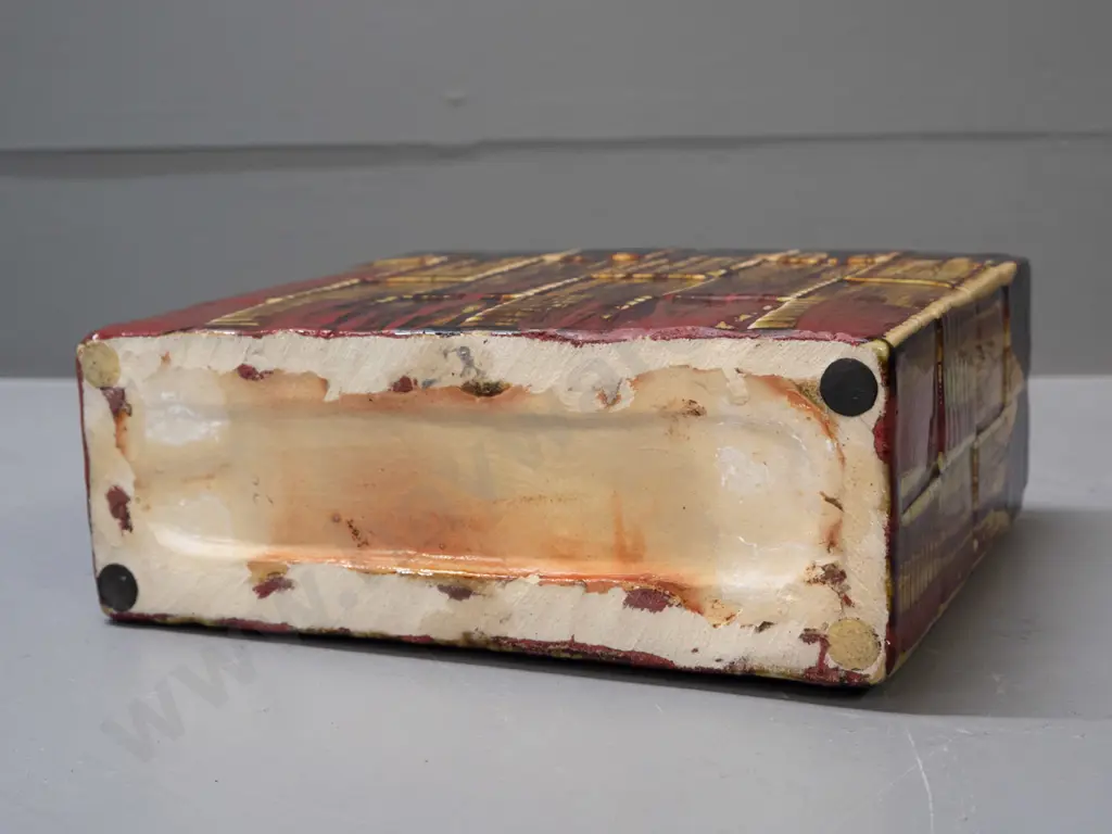 New Zealand studio pottery slab bottle vase - drip glaze tile pattern - no maker's mark, number 34 impressed in base Image 1++
