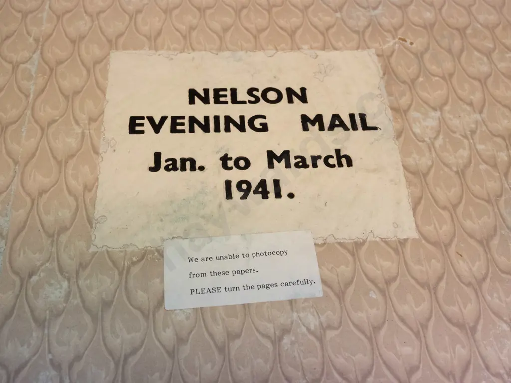 2 large volumes of bound Nelson Evening Mail newspapers - July to Sept 1938 and Jan to March 1941 - general age wear and Image 1++