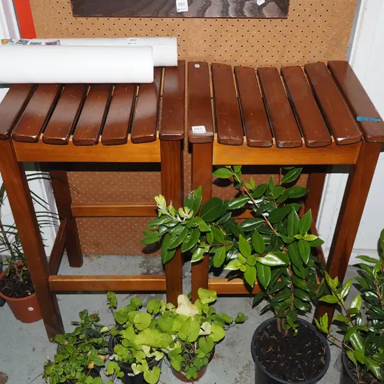 2x wooden stools