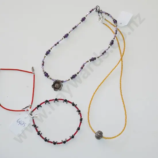 2x sterling silver clasp necklaces & 2x bracelets