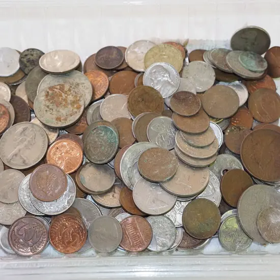 tray of coins