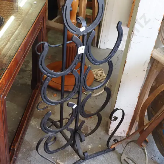 metal homemade horseshoe wine rack H750