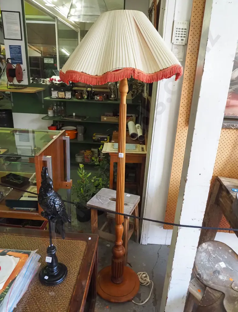 mahogany based standard lamp Image 1++