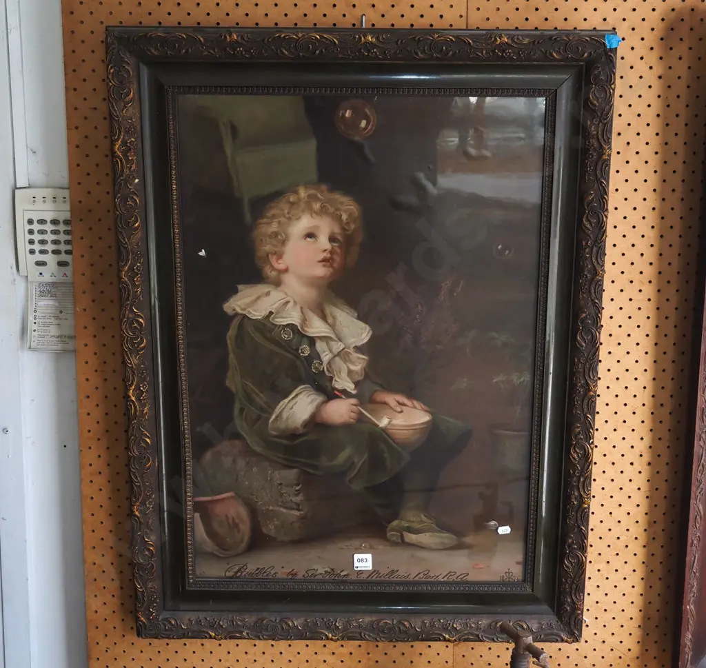 Pears Bubbles advertising print in ornate gilt frame Image 1++