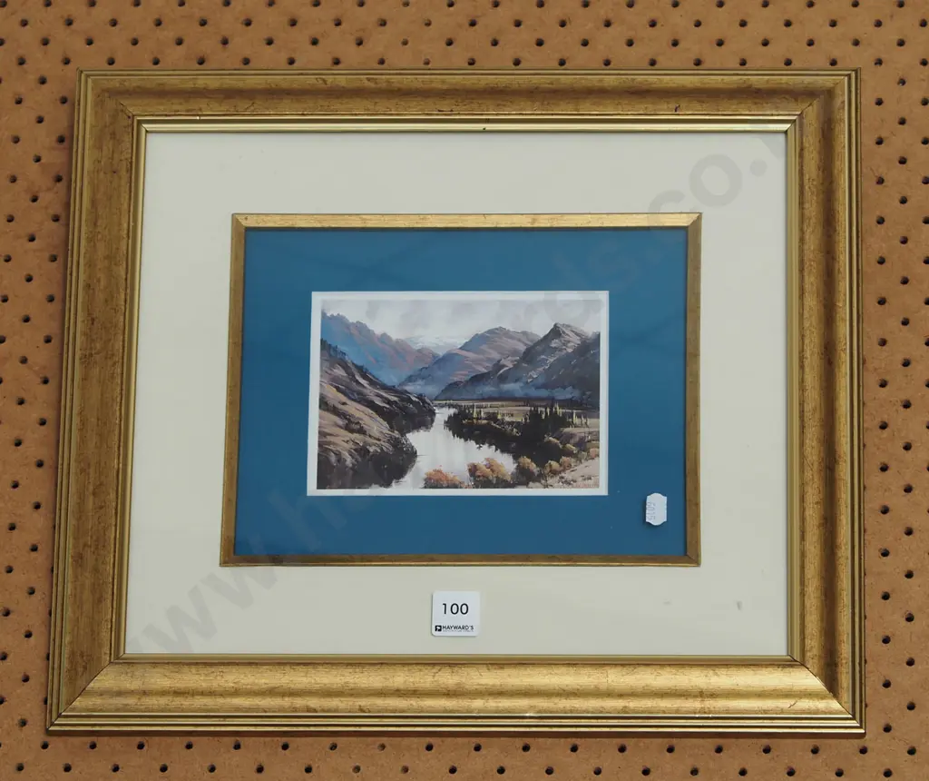 framed print - river and mountain scene Image 1++