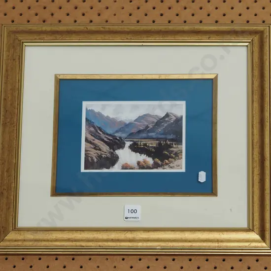 framed print - river and mountain scene