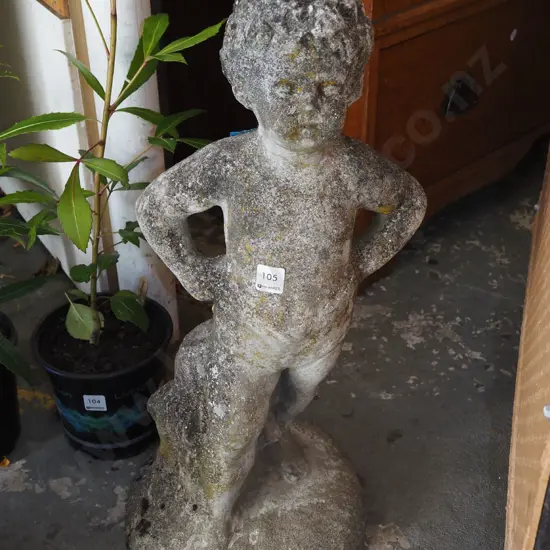 concrete garden statue of a boy H630