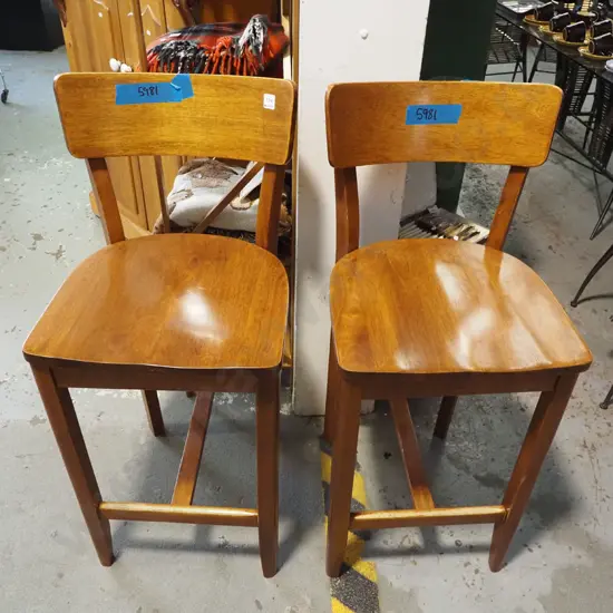 2x rubberwood stools